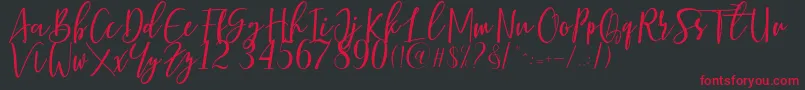 フォントBerhilda – 黒い背景に赤い文字