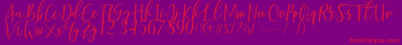 Berhilda Font – Red Fonts on Purple Background
