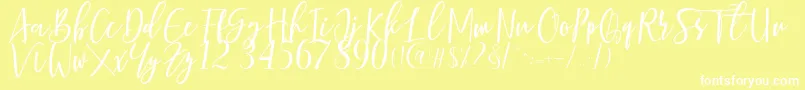 Berhilda Font – White Fonts on Yellow Background