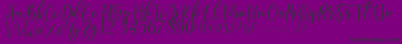 Berhilda-Schriftart – Schwarze Schriften auf violettem Hintergrund