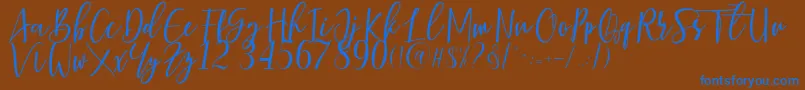 Berhilda Font – Blue Fonts on Brown Background