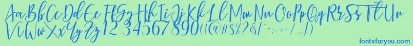 Berhilda Font – Blue Fonts on Green Background