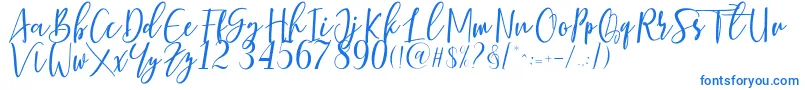 Berhilda-fontti – siniset fontit valkoisella taustalla
