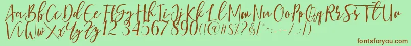 Berhilda Font – Brown Fonts on Green Background