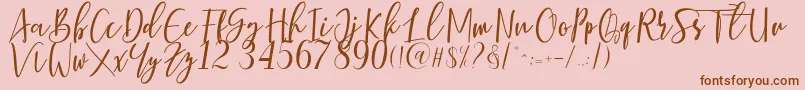 Berhilda-Schriftart – Braune Schriften auf rosa Hintergrund