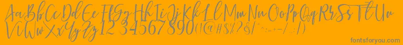 Berhilda-Schriftart – Graue Schriften auf orangefarbenem Hintergrund