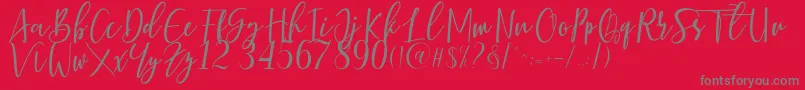 Berhilda Font – Gray Fonts on Red Background