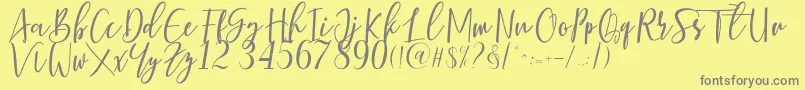 Berhilda Font – Gray Fonts on Yellow Background