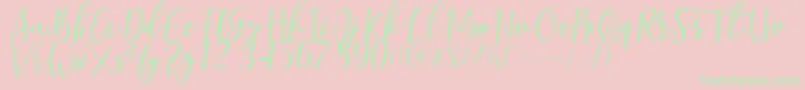 Berhilda Font – Green Fonts on Pink Background