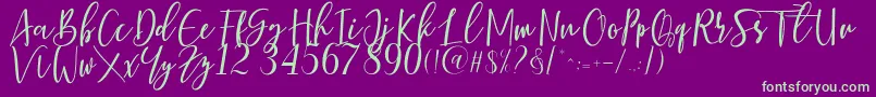 フォントBerhilda – 紫の背景に緑のフォント
