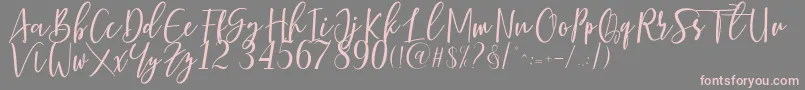 Berhilda-fontti – vaaleanpunaiset fontit harmaalla taustalla