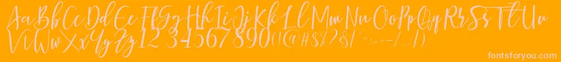 Berhilda Font – Pink Fonts on Orange Background