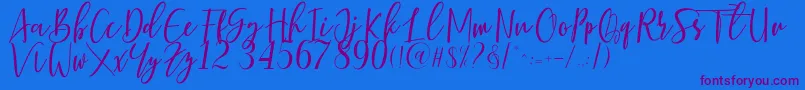 Berhilda Font – Purple Fonts on Blue Background