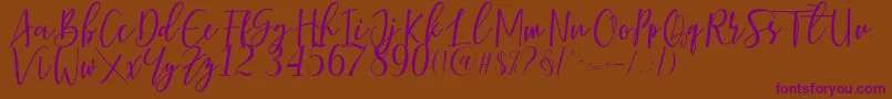 Berhilda Font – Purple Fonts on Brown Background