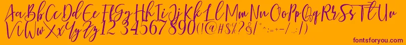 Berhilda Font – Purple Fonts on Orange Background