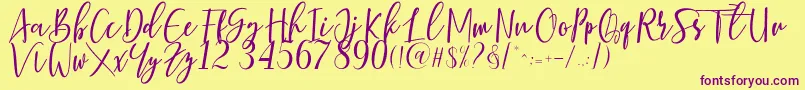 Berhilda Font – Purple Fonts on Yellow Background