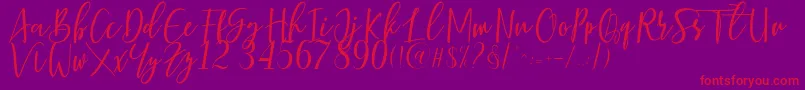 Berhilda Font – Red Fonts on Purple Background