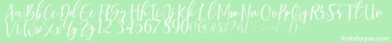 Berhilda Font – White Fonts on Green Background