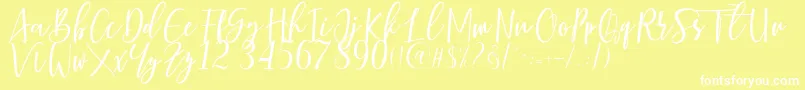 Berhilda-fontti – valkoiset fontit keltaisella taustalla