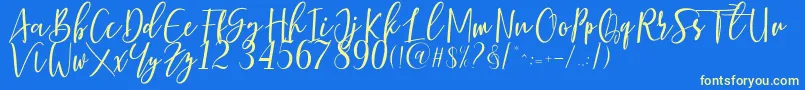 Berhilda Font – Yellow Fonts on Blue Background