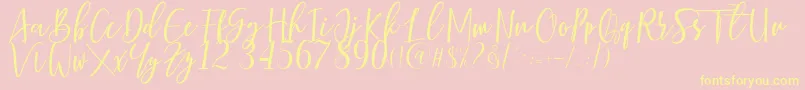 Berhilda Font – Yellow Fonts on Pink Background