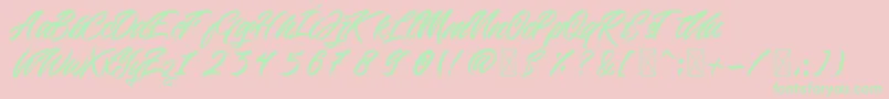 Beric Font – Green Fonts on Pink Background