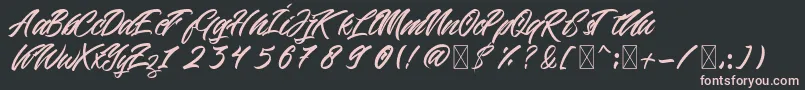 Beric-Schriftart – Rosa Schriften auf schwarzem Hintergrund