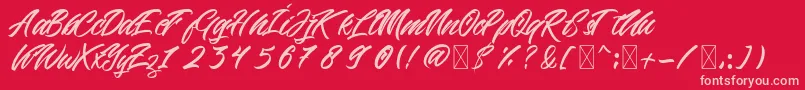 Beric Font – Pink Fonts on Red Background