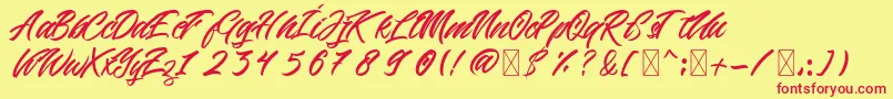 Beric Font – Red Fonts on Yellow Background