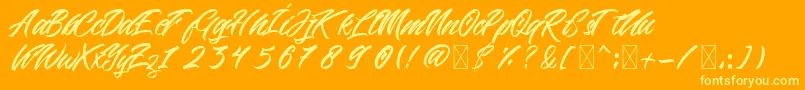 Czcionka Beric – żółte czcionki na pomarańczowym tle
