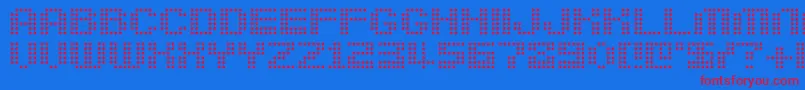 berirg  -fontti – punaiset fontit sinisellä taustalla