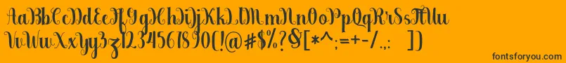 berkarya-Schriftart – Schwarze Schriften auf orangefarbenem Hintergrund