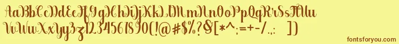 berkarya Font – Brown Fonts on Yellow Background