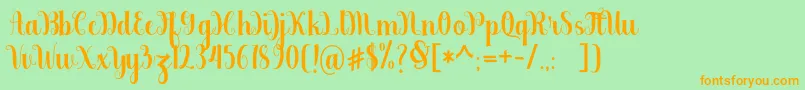 berkarya Font – Orange Fonts on Green Background