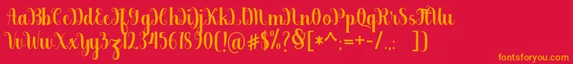 berkarya Font – Orange Fonts on Red Background