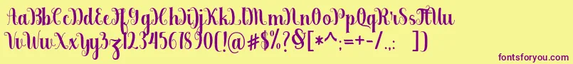 berkarya Font – Purple Fonts on Yellow Background