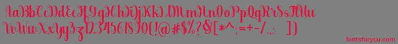 berkarya Font – Red Fonts on Gray Background