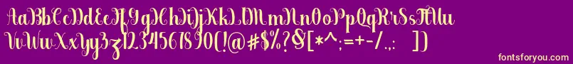 Fonte berkarya – fontes amarelas em um fundo roxo