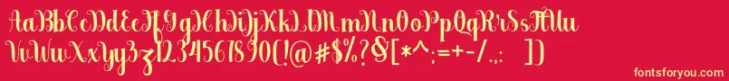 berkarya Font – Yellow Fonts on Red Background