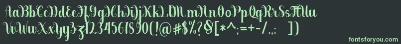 Czcionka berkarya – zielone czcionki na czarnym tle