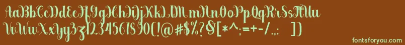 berkarya Font – Green Fonts on Brown Background