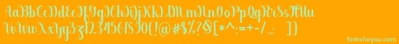 berkarya Font – Green Fonts on Orange Background