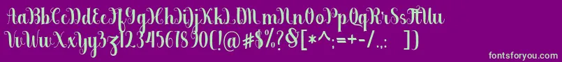 berkarya Font – Green Fonts on Purple Background