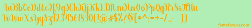 berkarya Font – Orange Fonts on Green Background