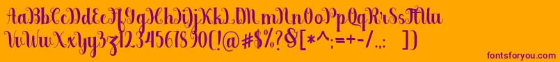 berkarya Font – Purple Fonts on Orange Background