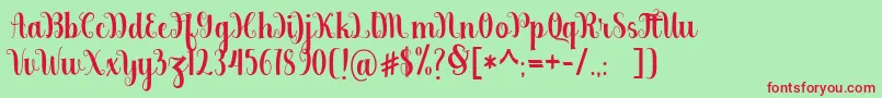 berkarya Font – Red Fonts on Green Background