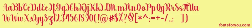 berkarya Font – Red Fonts on Yellow Background