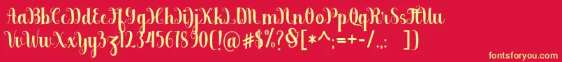 berkarya Font – Yellow Fonts on Red Background