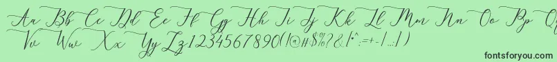 フォントBerlian – 緑の背景に黒い文字