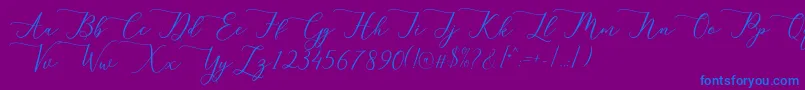 Berlian Font – Blue Fonts on Purple Background